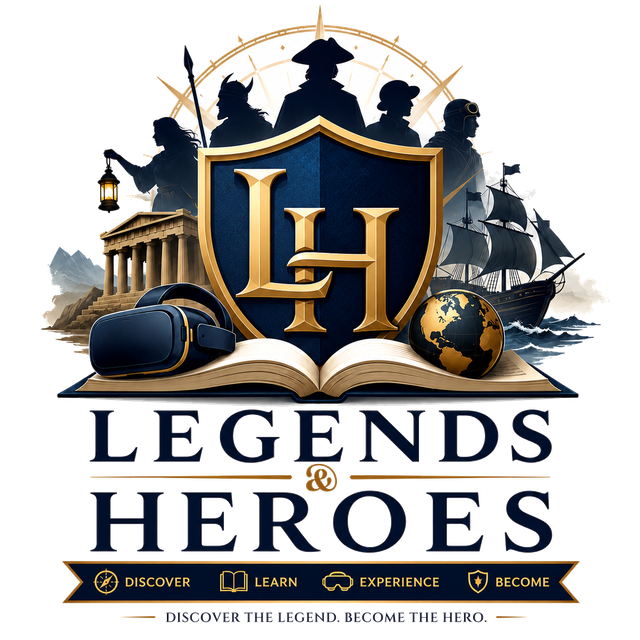 Legends & Heroes logo: Discover, Learn, Experience, Become